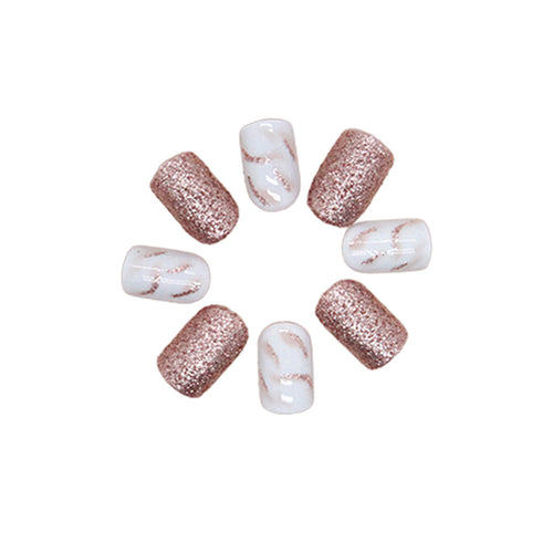 24pc reusable press on nails kit with glue and gel stickers"