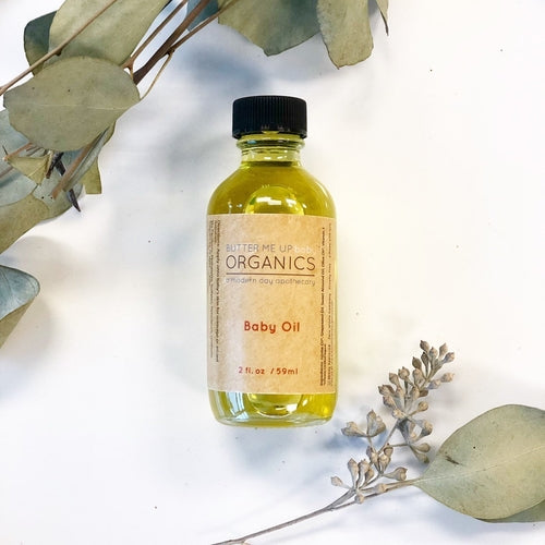 "Organic gentle baby oil for sensitive skin